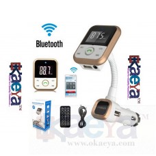 OkaeYa BT67 Wireless Car Bluetooth FM Transmitter Handsfree Car Kit with USB Charging port